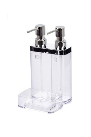 Viva 2-Piece Liquid Soap Dispenser with Sponge Transparent Chrome M-e10-16 M-E10-16 - Prima Nova