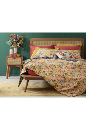 Vivacity Bloom Cotton Single Duvet Cover Set 160x220 Cm Yellow TYC00399225528 - English Home