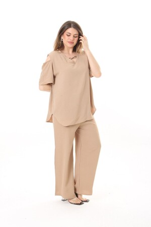 VİZON AYROBİN KUMAŞ LİKRALI RAHAT TAKIM - Xlargebutik