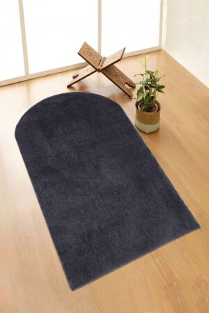 Vl Washable Plush Prayer Rug Overlocked Prayer Mat Anthracite - Valery Home