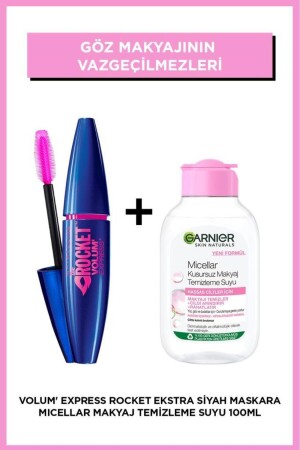 Volum' Express Rocket Ekstra Siyah Maskara & Garnier Micellar Makyaj Temizleme Suyu 100 Ml - Maybelline New York