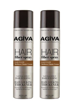 Volumizing Hair Fiber Spray Brown 150ml x2 8698703026602 - Agiva
