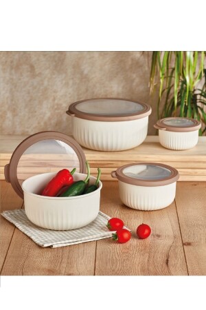 Vp-045 Beach Storage Container, Cream Set of 4 EZMK-VP-045 - Vip Ahmet