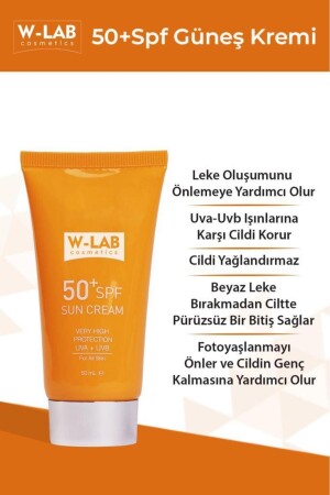 W-lab Sun Cream Spf50+ Sunscreen 50 Ml - W-Lab Kozmetik