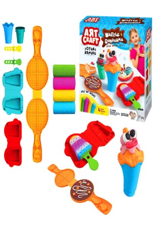 Waffle & Ice Cream Play Dough and Mold Set 200 gr -dede - Avda