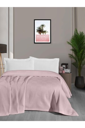 Waflle Patterned Pique, Waflle Blanket, 100% Cotton, Thick Thread, Soft, Double 220*240 sp8 - Mulberry