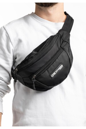 Waist Bag And Shoulder Bag 2 Compartments Unisex Waterproof Black Color - Dex Supports Lasting Energy