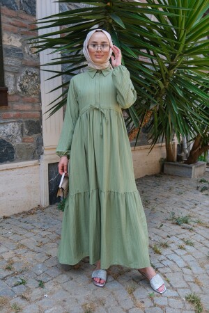 Waist Flared Dress Mint Green - Locco