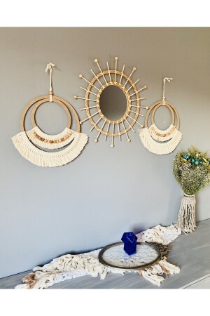 Wall Art Bohemian Macrame Wall Decoration Product Set of 3 - Kattuna