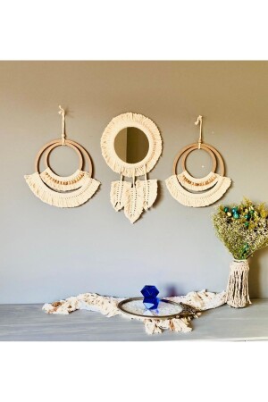 Wall Art Bohemian Macrame Wall Decoration Product Set of 3 - Kattuna