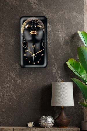 Wall Clock Curved Glass Vertical Clock with Earring Vertical Wall Clock with Earring - Markam Burada