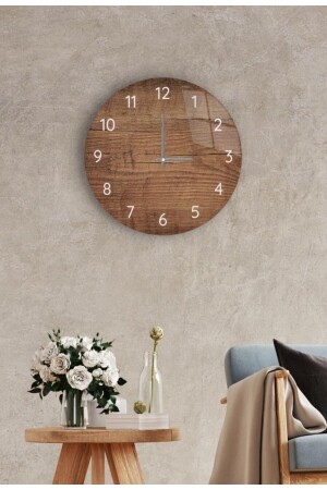 Wall Clock - Glass - Flows Quietly - Dark Wood Diameter 27 Cm TM. 04. CM2469 - Saban