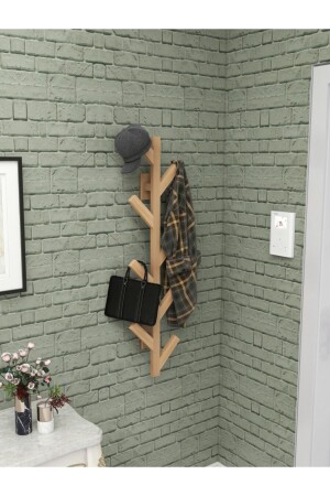 Wall Mounted Wooden Clothes Hanger Coat Rack Hanger Decorative Hanger Hanger Natural Clothes Hanger ERY-ASK - eryatex