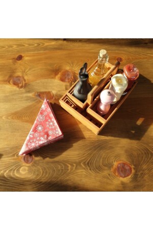 Walnut Color Wooden Handled Napkin Holder and Compartmented Spice Rack Reversible FLX_KP_010 - Flixora