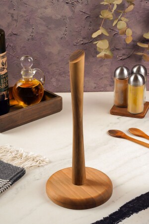 Walnut Wood Counter Top Paper Towel Holder TYC00537996177 - Demy Craft