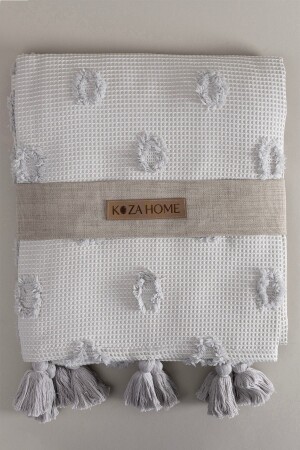 Wanda Gray Double Side Tasseled Pikea 220x240 5025 - Koza Home