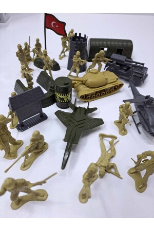 War Soldier Set Tank Airplane Hangar Soldiers Position Flag Helicopter Strategy 25 Pieces 30x20cm - Alytoys