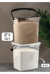 Waschmittelspender mit transparenter Abdeckung, tragbare Waschmittel-Aufbewahrungsbox, 6 l (2 LI), geräumig: 1 - FERAH PLASTİK