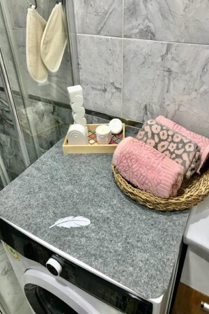 Washing Machine Cover Organizer Felt 55x60(FEATHER) - Adarya