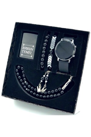 Wasserdichte Herren-Armbanduhr, Feuerzeug, Gebetsperlen und Armband-Set erkrose1 - wesscollection