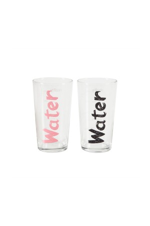 Water Glass 570 ml Set of 2 - Black & Pink - Mudo Concept