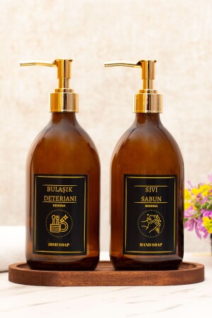 Waterproof Oval Stand, Black Label, Gold Cap, Dish Detergent, Liquid Soap, Amber Bottle RNA. oval-black-gold-bdss - Reoona