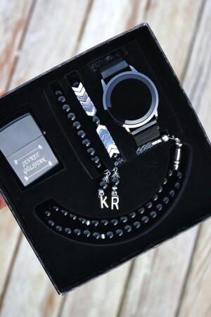 Waterproof Touch Men's Wristwatch Lighter Rosary Bracelet Set colorfulcam13 - wesscollection