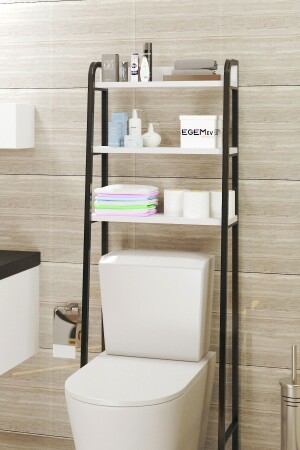 WC Behind Toilet Shelf Above Toilet Shelf And Organizer Towel Holder Bathroom Organizer 1117 - EGEMEV