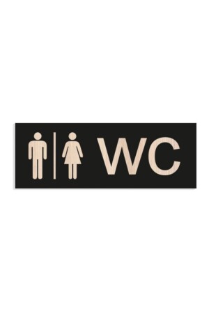 WC Direction Sign Black Wood - Aldebaran Reklam