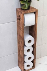 Wc Kağıtlık Tuvalet Kağıtlığı Ahşap Banyo BWM1025 - AHŞAAP