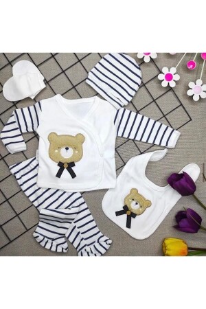We Süzene Teddy Bear Luxury Newborn Hospital Discharge Bodysuit Set - Bombinoo