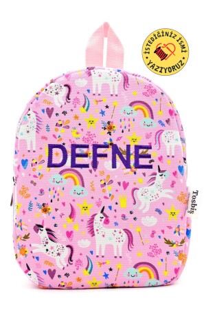 [We Write the Name You Want] Sweet Unicorn 0-8 Years Old Children's Backpack - Kindergarten-Nursery Backpack - Tosbiş