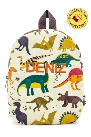 [ WE WRITE THE NAME YOU WANT ] Wild Dinosaur 0-8 Years Old Children's Backpack - Nursery - Kindergarten Bag - Tosbiş