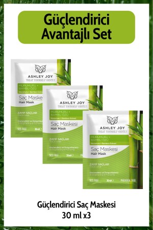 Weak Hair Strengthening & Plumping Hair Care Mask 30 ml 3 Pieces Advantageous Set AJ. 10. 00032 - Ashley Joy