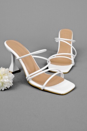 Weather Kadın Topuklu Terlik Ip Detaylı-beyaz B1861 - LAL SHOES & BAGS