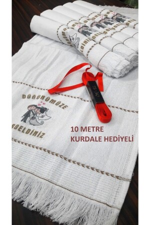 Wedding Towel, Car Towel, Convoy Towel, Ribbon Gift, Pack of 12, Heart 12301 - yörük tuhafiye