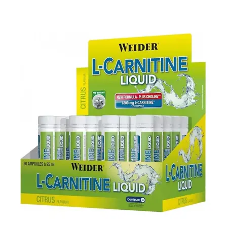 Weider L-Carnitine Liquid (20 x 25ml, Citrus) - Weider