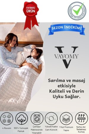 Weighted Blanket Double Weighted Quilt 10 Kg White 200x220 100% Cotton 4 Seasons Use SİNADABYZ10KG - Vayomy