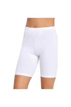 Weiße Bambus-Strumpfhose für Damen über dem Knie in Übergröße - Q-En