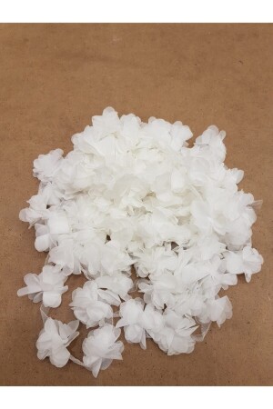 Weiße, lasergeschnittene Rosen, Dekoration, Verpackungsmaterial, Organza-Stoff, künstliche Blumen, 3 m, 36 Stück - Aker Hediyelik