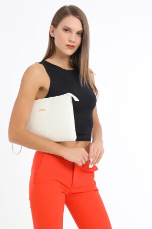 Weiße Portfolio- und Clutch-Tasche für Damen - Fossil