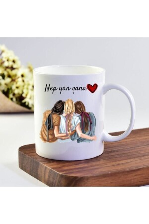 Weiße Tasse „3 Freundinnen immer Seite an Seite“ EKUPAM0307 - eKUPAM