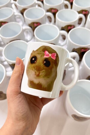 Weiße traurige Hamstertasse - Ef Butik