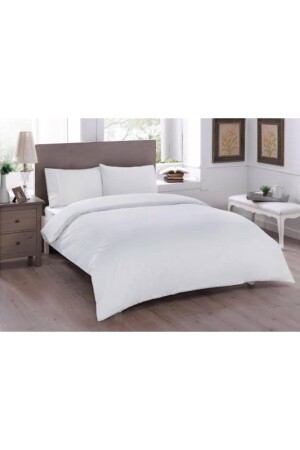 Weißer Bettbezug, Bettbezug mit Futter für Doppelbett, Gn04042021 - Gelincik Çeyiz