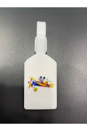 Weißer Kofferanhänger mit Mickey-Motiv, Kofferanhänger, Kartenhalter, Namensschild, Gepäckanhänger - Seyahataksesuar