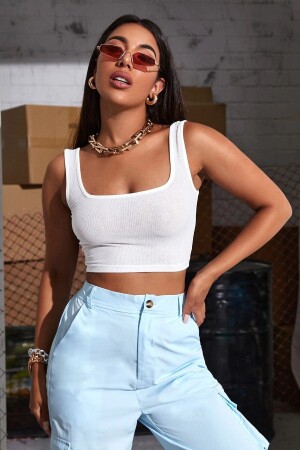 Weißes Cop-Bustier mit Trägern für Damen - Imoda