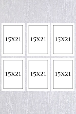 Weißes Rahmenset 6-teilig (A5) 15x21 - Araste Dekorasyon