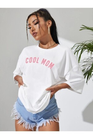 Weißes Umstands-T-Shirt mit „Cool Mom“-Aufdruck für Damen MARECASHTYC00729196041 - MARECASH