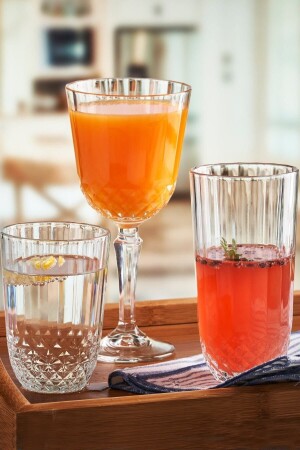 Weißes Wasser-Softdrink-Glas-Set, 18-teilig, PAŞABAHÇE18DİONYTAKIM - Paşabahçe