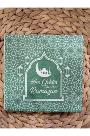 WELCOME OR CITY OF RAMADAN THEMED GREEN PAPER NAPKIN - Deniz Party Store